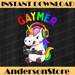 Gaymer Gay Pride Flag LGBT Gamer LGBTQ Gaming Unicorn LGBT Month PNG Sublimation Design