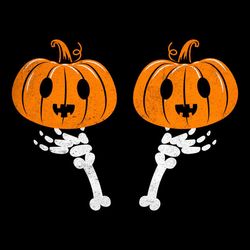 Double Hand Bone Scary Pumpkin SVG PNG