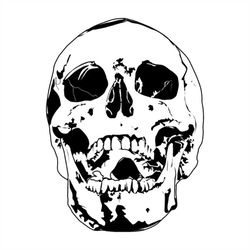 Human Skull Cracked Scary Skull SVG Silhouette
