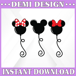 Mickey Mouse Balloon Svg, Minnie Mouse Balloons Svg, Disney Balloons Svg, Png, Dxf, Cricut, Silhouette, Cameo Cut File,