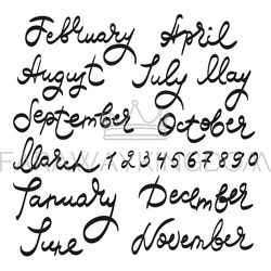 MONTHS AND DATES Handwriting Text Vector Illustration Set