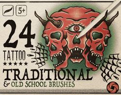24 Traditional Tattoo Brushes For Procreate