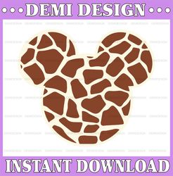 Mickey Giraffe SVG, Giraffe Mickey and Minnie Head SVG, dxf, png,eps, mickey animal print svg