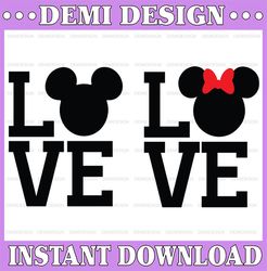 Disney love svg, disney love wording svg, minnie love svg, mickey love svg, heart, love disney svg
