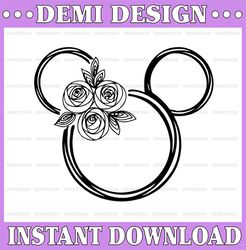Minnie floral svg, Disney wreath svg, Minnie mouse svg, Minnie wreath svg, Laurel svg, Mickey mouse SVG