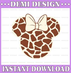 Minnie Giraffe SVG, Giraffe Mickey and Minnie Head SVG, dxf, png,eps, mickey animal print svg