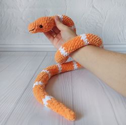 Crochet plush black snake lovers. Collectible snake. Snake plushie. Snake decor