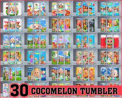 30 Cocomelon Tumbler Bundle Png, Cocomelon 20 oz Skinny Tumbler Png, Cocomelon Tumler Wrap Png, Tumbler Design