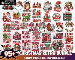 Christmas Retro Bundle Png, Christmas Png, Christmas Quote Png, Santa Christmas Png, Christmas Sublimation
