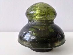 Old Vintage Glass Yellow Green Insulator