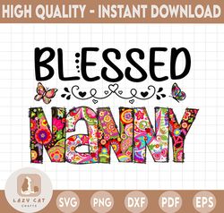 Blessed Nanny, Nanny PNG Files For Sublimation Printing, Family, Nanny Clipart, Nanny Gift, Floral Nanny, Friendly Tree