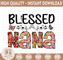 Blessed Nana Png, Nana PNG Files For Sublimation Printing, Family, Nana Clipart, Nana Gift, Floral Nana, Friendly Tree A