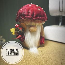 Digital Download Mushroom gnome, Fly agaric, Pattern and tutorial, Mushroom ornament, Vintage mushroom gnome