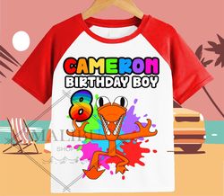 Rainbow Friends Orange Family Gift Personalized Shirt Birthday Custom Tshirt Unisex Kids Birthday Girl Birthday Boy Ragl