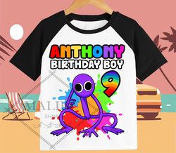 Rainbow Friends Purple Family Gift Personalized Shirt Birthday Custom Tshirt Unisex Kids Birthday Girl Birthday Boy Ragl