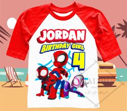 All Spyder and his amazing friends Family Personalized Shirt Birthday Custom Tshirt Unisex Kids Birthday Girl Birthday B