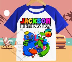 Rainbow Friends All Family Gift Personalized Shirt Birthday Custom Tshirt Unisex Kids Birthday Girl Birthday Boy Raglan