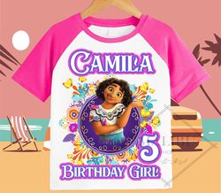 Encanto Mirabel Family Personalized Shirt Birthday Custom Tshirt Unisex Kids Birthday Girl Birthday Boy Raglan Tee