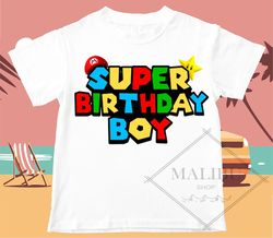 Personalized Super Mario and his amazing friends T Shirt Custom Birthday Tshirt Unisex Kids Matching Family Shirts.