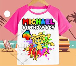 Rainbow Friends Yellow Family Gift Personalized Shirt Birthday Custom Tshirt Unisex Kids Birthday Girl Birthday Boy Ragl