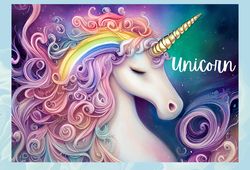 Unicorn Digital background, Cute Unicorn background,Magical Fantasy unicorn with Background,commercial use