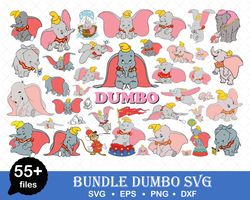 Dumbo Bundle Svg, Dumbo Svg, Dumbo Clipart, Dumbo Cricut, Disney Svg, Png Dxf Eps Digital File