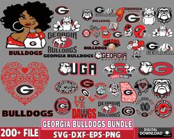 200 file Georgia Bulldogs svg dxf eps png, bundle ncaa svg, for Cricut, Silhouette, digital, file cut