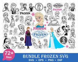 Frozen Bundle Svg, Princess Elsa Svg, Princess Anna Svg, Frozen Svg, Disney Princess Svg, Png Dxf Eps File