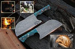 Hand Forged Chef Cleaver Knife| Chef Chopper| Knife| Chef Cleaver| Damascus Cleaver| Damascus Knives| Damascus Kitchen K