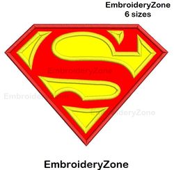 Superman applique embroidery design, superman machine embroidery design, superman logo embroidery pattern, super hero