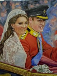 Oil painting of Prince William's Royal Wedding