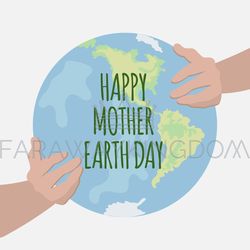 MOTHER EARTH Day Planet Holiday Party Vector Illustration Set