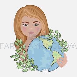 MOTHER EARTH AMERICA Planet Holiday Party Vector Illustration