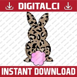 Baby Little Girls Cute Easter Bunny Leopard Print Easter Day Png, Happy Easter Day Sublimation Design