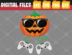Halloween Jack O Lantern Gamer Funny Halloween Svg, Eps, Png, Dxf, Digital Download