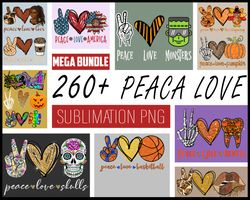 Peace Love Bundle Png, Peace Love Halloween Png, Peace Love Baskball Png, Peace Love Cofee Png, Peace Love Sublimation