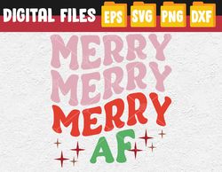 Merry AF Svg, Eps, Png, Dxf, Digital Download