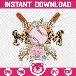 leopard baseball mom png, leopard baseball png, baseball mom sublimation download, baseball sublimation designs download