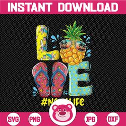 Summer LOVE design with pineapple flipflops plus blank, instant download, digital design, File for sublimation, Mother's