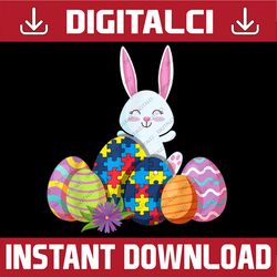 Autism Awareness Puzzle Easter Day Png, Happy Easter Day Sublimation Design Easter Bunny Eggs