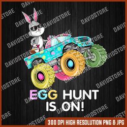 Egg hunt is on, Dabbing Bunny Happy Easter Monster Truck Lovers Kids Boys, Easter Png, Happy Easter PNG, Easter Day Png