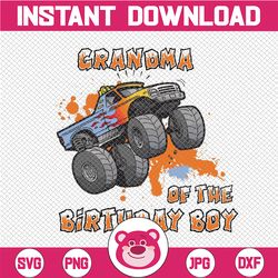 Grandma Of The Birthday Boy PNG, Sublimation, Monster Truck,Mother's Day
