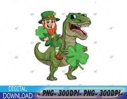 St Patricks Day Leprechaun Riding T Rex Funny Dino PNG, Digital Download