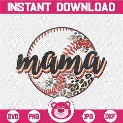 Mama Baseball PNG,  Cheetah Kids Love Sports, Ball Digital Download Design