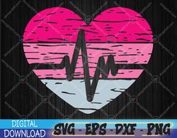 Nurse Valentines Day Heart Stethoscope Love Nursing Svg, Eps, Png, Dxf, Digital Download