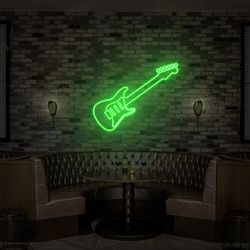 Guitar Neon Sign custom Size and Color Neon Lights Decor Game Room Wall, Decor Home Personalized Gifts From Fanyssineon