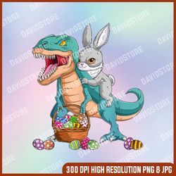Happy Easter Day Bunny Egg riding T rex Boys Girls Kids, Easter Png, Happy Easter PNG, Easter Day Png, Easter