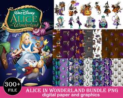 Alice In Wonderland Paper Bundle Png, Alice In Wonderland Paper Png, Alice Wonderland Png, Alice Wonderland Design