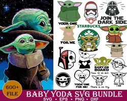 Mega Bundle Baby Yoda Svg, Baby Yoda Svg, Mandalorian Svg, Star Wars Svg, Cute Baby Svg, Png Dxf  Eps Digital File