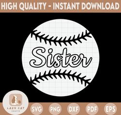Baseball Sister Svg, Little Sister Biggest Fan, Baseball Svg, Baseball Shirt Svg, Grunge Distressed Svg Cutfile for Cric